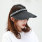 Women Collapsible Summer Shading Empty Top Hat - Black