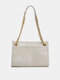 Women Faux Leather Fashion Multifunction Argyle Chain Solid Color Crossbody Bag Shoulder Bag - White