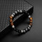 Vintage Tiger-eye Mens Womens Beaded Bracelet Natural Stone Beads Buddha Bracelet for Women Men - Black
