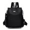 Women Anti-theft Backpack Purse Solid Multi-function Shoulder Bag - Black