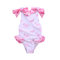Swan Printed Toddler Girls Bows Backless Swimwear Beach suit For 1Y-7Y - White