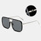 Unisex Retro Flat Mirror Square Large Frame Transparent Anti-UV Sunglasses For Woman - #01