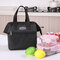 Large Capacity  Portable Thermal Insulation Lunch Bag Portable Thick Aluminum  Lunch Box Bag - Black