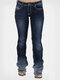 Women Solid Color Casual Denim Jeans With Pocket - Blue