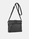 JOSEKO Women's PU Casual Simple Messenger Bag Large Capacity Handbag - Black