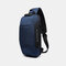 Men Anti-theft USB Charging Multi-Layers Waterproof Crossbody Bag Chest Bag Sling Bag - Blue