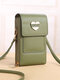 حقيبة عادية متعددة الوظائف مزدوجة الطبقات لمس شاشة حقيبة كروس جلد صناعي قلب زخرفة هاتف حقيبة - أخضر