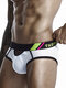 Men Sexy Fronts Holes Breathable Briefs Mesh Breathable Sports Underwear - White