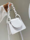 Women Thick Chain Shoulder Bag Handbag Satchel Bag - White
