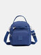 JOSEKO Women's Nylon Simple Fashion Handbag Shoulder Bag Solid Color Lightweight Crossbody Bag - Blue
