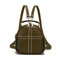 Women Vintage Faux Leather Handbags Multi-function Backpack Double Layer Crossbody Bags - Green