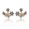 Sweet Hanging Flower Earrings Diamond Ear Stub For Women Fresh Pastoral Earrings - Black