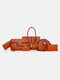 Womens PU Leather Purses Satchel Handbags Shoulder Hobo Tote Bag Crossbody 6 PCS Purse Set Cat Ears - Brown