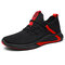 Men Fabirc Mesh Comfy Non Slip Running Casual Sneakers - Red