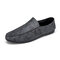 Men Pure Color PU Slip On Casual Driving Shoes - Gray