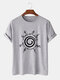 Mens Circle Graphic Crew Neck Casual Cotton Short Sleeve T-Shirts - Gray