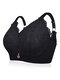 Plus Size Lace Thin Non-Padded Wireless Full Coverage Minimize Bras Sexy Bralettes For Cool Summer - Black