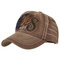 Men's Embroidery Denim Baseball Cap Letter Pattern Cowboy Sun Hat Adjustable Snapback Cap - Coffee