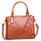 Women PU Leather Handbags Ladies Shoulder Bags Tote Bag Female Retro Vintage Messenger Bag - Brown