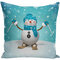 Happy New Year 3D Snowman Christmas Pillow Cover Cushion Cover Polyester Pillow Case Decor For Home - F