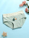 Women Avocado Letter Printed Cotton Antibacterial Wide Waistband Cozy High Waist Panties - #01