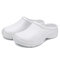 Women Working Chef Clogs Non Slip Sandals Round Toe  Backless Nursing Shoes - White