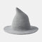Cashmere Wool Funny Witch Hat Party Festival Knit Fedora Hat - Light Grey