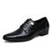 Large Size Men Serpentine Pattern Lace Up Formal Dress Shoes - Black