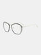 Unisex Irregular Polygon Full Frame Metal Frame Decorative Glasses - #01
