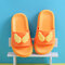 Unisex Kids Angel Wings Decor Non Slip Soft Sole Cute Slippers - Orange