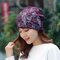 Women Breathable Thin Flexible Ponytail Beanie Vintage Multifunctional Casual Sun Scarf Hat - Wine Red