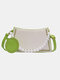 Women Pearls Pendant Embroidered Satchel Bag Handbag Shoulder Bag - White
