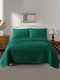 3PCS Embosses Pattern Solid Color Bedding Sets Bedspread Quilt Cover Pillowcase - Green