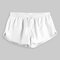 Men Smooth Faux Silk Arrow Pants Quick Dry Shorts Drawstring Solid Color Underwear Boxer Briefs - White