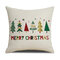 Cojín de lino de árboles de Navidad de estrella de rayas clásicas Caso Funda de cojín de sofá para el hogar Navidad diciembre - #5