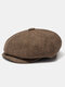 Beret British Classic Retro Hat Fashion Wild Octagonal Cap - Brown