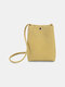 حقيبة دلو صغيرة من البولي يوريثان للنساء هاتف حقيبة حقيبة Crossbady - الأصفر