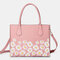 Women Daisy Multifunction Multi-pocket 13.3 Inch Laptop Key Handbag Shoulder Bag - Pink