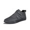Men Microfiber Leather Non Slip Elastic Lace Casual Skate Shoes - Gray