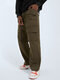 Men Streetwear Plain Cargo Pants - Army Green
