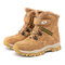 HOBIBEAR Unisex Kids Warm Comfy Slip Resistant Winter Snow Boots - Brown