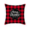 Noir et rouge Style britannique série de Noël hiver taie d'oreiller canapé maison décor de noël - #sept
