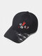 Unisex Polyester Cotton Candied Haws Pattern Chinese Print All-match Baseball Cap - Black