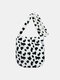 Women Plush Cow Pattern Prints Shoulder Bag Handbag Crossbody Bag - #01