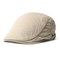 Men Women Cotton Beret Cap Pure Color Hats Casual Windproof Warm Forward Cap - Khaki