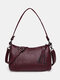Women Vintage PU Leather Tassel Crossbody Bag Shoulder Bag Handbag Phone Bag - Red