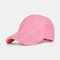 Men Women Striped Corduroy Baseball Cap Sun Hat Outdoor Sunshade Hat - Pink