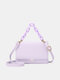 Women Faux Leather Fashion Solid Color Chain Crossbody Bag Shoulder Bag - Purple