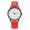 Fashion Quartz Wristwatch Muliticolor Leather Strap Round Dial Causal Watches for Women - Red