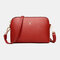 Women Crossbody Bags Medium Dome PU Leather Shoulder Purses Lightweight Handbags with Multi Pockets - Red